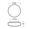 EDNA 2 LED-1L12C03K53/022 15W IP43 senzor HF Stropní, přisazené svítidlo, senzor HF, záběr 150°, dosah 8m, čas 10s-10min, základna kov bílá, difuzor sklo opál, LED 15W, 2000lm, teplá 3000K, 230V, zvýš krytí IP43, tř.2, d=280mm, h=105mm náhled 6