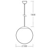 ADRIA S2, ZS11/094/L100 B Závěsné svítidlo, materiál kov, povrch bílá, stínítko triplex sklo opál, pro žárovku 100W, E27, 230V, IP40, tř.1, rozměry d=300mm, závěs l=1000mm, lze zkrátit. náhled 5