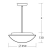 AURA P3, IN-22ZK63/062/z3 Závěsné svítidlo, materiál kov, povrch bílá, stínítko sklo opál, pro žárovku 2x75W, E27, 230V, IP41, tř.1, rozměry d=350mm, tyčový závěs l=600mm. náhled 2