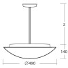 AURA P5, IN-32ZK86/082/z5 Závěsné svítidlo, materiál kov, povrch bílá, stínítko sklo opál, pro žárovku 3x10W, E27, 230V, IP41, tř.1, rozměry d=490mm, tyčový závěs l=1000mm. náhled 2