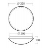 TITAN 1A LED-1L12C03KN32 SEZOR HF IP54 11W Stropní, přisazené svítidlo, senzor HF, záběr 150°, dosah 8m, čas 10s-10min, základna kov bílá, difuzor plast PMMA opál, LED 11W, 1290lm, teplá 3000K, 230V, do koupelny IP54, tř.1, d=220mm, h náhled 6