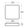 TILIA 1A LED-1L31C03NU1 IP44 11W Stropní, přisazené svítidlo, základna kov, povrch bílá, difuzor plast opál, LED 11W, 1460lm/1040lm, neutrální 4000K, 230V, do koupelny IP44, IK10, tř.1, 220x220x55mm náhled 5