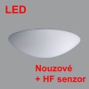 AURA 4 LED-1L15B07K75/072/NK1W HF 3000 Stropní svítidlo, SA běžné i nouz svíc, záloha 1W/3h +HF senz pohybu 10s-10min, zákl. kov, bílá, difuzor sklo opál, LED 29W, 3880lm/2870lm teplá 3000K, Ra80, 230V, IP43, tř.1, "F", d=420mm, h náhled 1