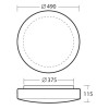 EDNA 5 LED-1L16C07K88/028 IP43 36W DALI senzor HF Stropní svítidlo, senzor HF, záběr 150°, dosah 8m, čas 10s-10min, základna kov bílá, difuzor sklo opál, LED 36W, 4850lm, teplá 3000K, stmív DALI, 230V, zvýš krytí IP43, d=490mm, h=115mm náhled 5