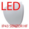 NELA 2 LED-1L41B07U7/264 15W IP43 senzor HF Nástěnné svítidlo, senzor HF, záběr 150°, dosah 8m, čas 10s-10min, základna kov bílá, difuzor sklo opál, LED 15W, 2030lm, neutrální 4000K, 230V, zvýš krytí IP43, 350x190x150mm náhled 2