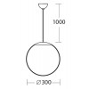 ISIS S2 LED-5L06C04ZS11 22W D=300mm Závěsné svítidlo, základna kov, povrch bílá, difuzor PE opál, LED 22W, 2970lm, teplá 3000K, 230V, IP40, tř.1, d=300mm, vč kabelového závěsu l=1000mm lze zkrátit náhled 10