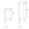 VORTTY LED venkovní svítidlo H=900mm Sloupkové, svítidlo, sklon 45°, těleso kov, povrch šedá, difuzor plast, LED 9W, 650lm,teplá 3000K, 230V, IP54, rozměry h=900mm, svítí dolů náhled 4