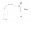 OHIAO nástěnné BODOVÉ svítidlo bílá Nástěnné bodové svítidlo, těleso kov, povrch bílá, LED 3W, 190lm, teplá 3000K, 230V, IP20, rozměry: 65x350mm, flexibilní rameno, základna obsahuje USB připojení vč vypínače náhled 2