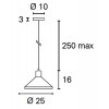 BAGNOLET Závěsné svítidlo, lustr, základna kov, těleso sádra, povrch bílá, pro žárovku 1x40W, E27, 230V, IP20, tř. 1, rozměry d=250mm, h=2500mm vč závěsného kabelu, lze zkrátit náhled 3