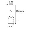 AJACCIO závěsné svítidlo Závěsné svítidlo, lustr, základna kovt, těleso cement, povrch šedá, pro žárovku 1x4W, E27, 230V, IP20, tř. 2, rozměry hlavice d=200mm, h=3500mm vč závěsného kabelu, lze zkrátit náhled 2