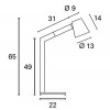 ANGERS TA 4W E14 Stolní lampa, materiál kov, povrch bílá, pro žárovku 4W, E14, 230V, IP20, tř.2, ramena 490 + 310mm, výška h=650mm, hlavice d=130mm, vypínač na kabelu náhled 4