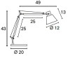 ANTONY stolní lampa Stolní lampa, materiál kov, povrch chrom, stínítko plast PCB, pro žárovku 1x15W, E27, 230V, IP20, tř.2, dvě ramena 250 + 250mm, hlavice d=120mm, vypínač na kabelu náhled 2