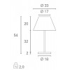 RASHES 1X15W E27 stolní Stolní dekorativní lampa, materiál kov, povrch chrom, stínítko bílá, pro žárovku 1x15W, E27, 230V, IP20, tř.2, rozměry d=330mm, h=540mm náhled 2