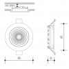 UMA R LED 6W Stropní podhledové bodové svítidlo, výklopné +-20°, těleso hliník, povrch bílá, LED 6W, 420lm, teplá 3000K, vyzař úhel 90°, Ra80, 230V, IP20, d=85mm, h=20mm náhled 5