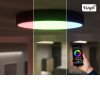 DER RO, 24W, CCT, RGB, IP54 Stropní venkovní svítidlo, plast, černá, difuzor plast opál, LED 24W, 2350lm, ovl smart telefon Tuya, WiFi, stmívání, nast teplota CCT teplá 3000K - denní 6000K, Ra80, RGB, 230V, IP54 d=283mm, h=52mm náhled 4