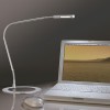 PLAZA LED Stolní lampa, flexibilní rameno husí krk, těleso kov povrch chrom mat, LED 1x3W, vč trafa 230V/700mA na vidlici, IP20, d=250mm, h=750mm, s vypínačem náhled 5