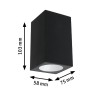 CONTRAHO 4W, IP44 Venkovní nástěnné svítidlo, těleso hliník, povrch černá antracit, difuzor plast opál, LED 4W, 265lm, teplá 2200K, 230V, IP44, tř.1, rozměry 58x103x75mm, svítí nahoru nebo dolů, vyzařovací úhel 75° náhled 5
