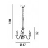 EMS PL3 Závěsné svítidlo, lustr, 3 ramena, těleso kov, povrch bílá mat, pro žárovku 3x40W, E14, 230V, IP20, rozměry d=470mm, h=320mm, vč závěs řetězu h=1500mm, lze zkrátit.10518-6264 B-c01.jpg náhled 2