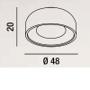 STAFFEL CL Stropní přisazené svítidlo, základna kov, stínítko kov, povrch bílá, pro žárovku 1x60W, E27, 230V, IP20, rozměry d=480mm, h=200mm. náhled 2