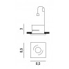 BARGETEH SQ Stropní vestavné svítidlo, těleso kov, povrch bílá mat, pro žárovku 1X35W, GU10, 230V, IP20, rozměry 85x85mm, h=30mm. náhled 3