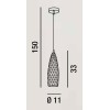 BASSUM II Závěsné svítidlo, základna kov, povrch chrom lesk, stínítko sklo kouřové, pro žárovku 1x60W, E27, 230V, IP20, rozměry: d=110mm, h=330mm, vč závěs lanka h=1500mm, lze zkrátit. náhled 4