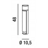  BESIG F Sloupkové svítidlo, těleso hliník, povrch černá grafitová, difuzor plast opál, pro žárovku 1x10W, G9, 230V, IP44, rozměry d=105mm, h=480mm, 2 skryté zásuvky 230V, 1500W náhled 3