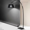 BEVERUG Stojací oblouková lampa, těleso kov, povrch bílá mat, stínítiko textil bílá, pro žárovku 1x40W, E27, 230V, IP20, rozměry stínítka: d=500mm, h=260mm; lampy:  h=1820mm. náhled 2