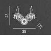 BISMARK WL Nástěnné svítidlo 2 ramena, těleso kov, povrch chrom, sklo, ověsky křišťály, pro žárovku 2x40W, E14, 230V, IP20, tř.1, rozměry 350x230x210mm. náhled 2