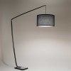 BOCHOLT Stojací oblouková lampa, těleso kov, povrch černá mat, stínítiko textil černá, pro žárovku 1x40W, E27, 230V, IP20, rozměry stínítka: d=500mm, h=300mm; lampy:  h=1850mm. náhled 1