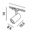 BOGEN Bodové svítidlo, nastavitelný směr svícení, těleso hliník, povrch bílá mat, pro žárovku 1x35W, GU10, 230V, IP20, d=60mm, l=105mm, do 3F lišty Nordic Aluminium náhled 3