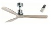 BOIZEN Stropní ventilátor, základna kov, povrch chrom, 3 lopatky tmavé dřevo, 3 rychlosti, 230V, IP20, 50 dB, rozměry d=1300mm, h=340mm. náhled 2