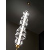 DENIT PL 37W Stropní svítidlo, těleso hliník, povrch broušená zlatá, dif plast opál, krycí sklo čiré, LED 37W, 2960lm, teplá 3000K, dotyk stmív, 230V, IP20, tř.3, rozměry d=200mm, h=1125mm, upevnění k zemi. náhled 1