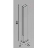 ZERNIK FL 11W IP65 Sloupkové svítidlo, těleso hliník, povrch černá antracit, dif. plast opál, LED 11W, 880lm, teplá 3000K, Ra90, 230V, IP65, tř.1, rozměry 120x80mm, h=800mm. náhled 2