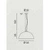 PRESCOT HL 1x60W Závěsné svítidlo, těleso kov, povrch bílá, stínítko sklo opál lesk, pro žárovku 1x60W, E27, 230V, IP20, tř.1, rozměry d=500mm, h=250mm, vč závěs kabelu l=1500mm, lze zkr. náhled 2