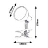 JOY Stolní lampa s klipem, skřipcem, těleso kov, povrch šedá, difuzor plast, LED 5W, 360lm, teplá 3000K, 230V, IP20, tř.1. rozměry d=70mm, h=170mm. náhled 7