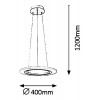 DOUAI Závěsné svítidlo, těleso kov, difuzor plast, povrch šedostříbrná, LED 20W, 1200lm, neutrální 4000K, 230V, IP20, tř.1. rozměry d=400mm, h=1200mm, vč. závěsného kabelu, lze zkrátit náhled 2