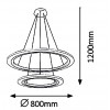 DOUAI , LUSTR Závěsné svítidlo, těleso kov, difuzor plast, povrch šedostříbrná, LED 62W, 4861lm, neutrální 4000K, 230V, IP40, tř.1. rozměry d=800mm, h=1200mm, vč. závěsného kabelu, lze zkrátit náhled 2