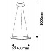 DREUX 21W Závěsné svítidlo, těleso kov, difuzor plast bílá, povrch tělesa chrom, LED 21W, 1417lm, neutrální 4000K, 230V, IP20, tř.1. rozměry d=400mm, h=1000mm, vč. závěsného lanka, lze zkrátit náhled 2