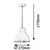 MILAN Závěsné svítidlo, těleso kov, povrch bílá mat, pro žárovku 1x60W, E27, 230V, IP20, tř.1. rozměry hlavice d=275mm, h=1770mm vč. závěsného kabelu, lze zkrátit náhled 4