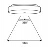 RACEMOS 18W, CCT, IP54, senzor pohybu Stropní svítidlo, senzor pohybu, záběr 360°, dosah 10m, čas 30s, plast bílá, dif plast opál, LED 18W, přepín CCT teplá 3000K, neutr 4000K, denní 6000K, 1800lm, do koupelny IP54, tř.2, d=220mm, h=51mm náhled 2