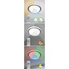 MARPO 40E, CCT, RGB Stropní svítidlo, základna kov, povrch stříbrná, dif plast opál, LED 40W, dálk ovl. natst teplota CCT teplá 2700K - 6500K, 3200lm, stmív, RGB, 230V, IP20, tř.1, d=510mm, h=75mm. náhled 3