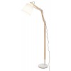 QUICKE F Stojací lampa, nastavitelný směr svícení, těleso dřevo buk, stínítko textil bílá, pro žárovku 1x60W, E27, 230V, IP20, tř.1. rozměry d=230mm, h=1570mm, spínač na kabelu náhled 1