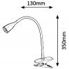 LUCC Stolní lampa s klipem, skřipcem, těleso plast, povrch modrá, flexibilní rameno, LED 4,5W, 330lm, teplá 3000K, 230V, IP20, tř.1. rozměry l=130mm, h=350mm náhled 5