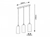 CYANUS 3x40W, E27 Závěsné svítidlo, lustr, základna kov, povrch zlatá, stínítko sklo kouřový opál, pro žárovku 3x40W, E27, 230V, IP20, tř. 1, rozměry d=100mm. šířka 500mm, vč závěs kabelu l=1700mm, lze zkrátit. náhled 2