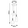 CIMICA 3x60W, E27 Závěsné svítidlo, lustr, základna kov, povrch zlatá, stínítko sklo kouřový opál, pro žárovku 3x60W, E27, 230V, IP20, tř. 1, rozměry d=400mm, vč závěs kabelu l=1300mm, lze zkrátit. náhled 2