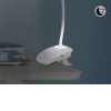 ECLIPTA 4W Stolní lampa s klipem, skřipcem, nastav, směr svícení, těleso plast bílá, LED 4W, neutrální 4000K, 180lm, stmív.  dotyk spínačem, 230V, IP20, tř.2, rozměry 60x470mm. náhled 2