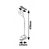 ECLIPTA 4W Stolní lampa s klipem, skřipcem, nastav, směr svícení, těleso plast bílá, LED 4W, neutrální 4000K, 180lm, stmív.  dotyk spínačem, 230V, IP20, tř.2, rozměry 60x470mm. náhled 3