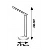 RACHEL 9W CCT Stolní lampa, těleso plast bílá, difuzor plast opál, LED 9W, CCT přepín teplota teplá 2700K, neutrální 4000K, denní 6500K, 400lm, dotyk stmívač, Ra80, 230V, IP20, tř.2, rozměry d=171mm, h=391mm. náhled 3