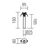 ARUTICA LED 1X6W Vestavné bodové svítidlo, nastavitelný směr svícení, těleso kov, povrch černá mat, LED 1x6W, teplá 3000K, 413lm, 230V, IP20, tř.1. rozměry 60x60x165mm náhled 4