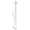 ARUTICA, LED 7W Závěsné bodové svítidlo, těleso kov, povrch bílá mat, LED 7W, teplá 3000K, 390lm, 230V, IP20, rozměry l=350mm, d=25mm, včetně závěsu h=1393mm, lze zkrátit náhled 8